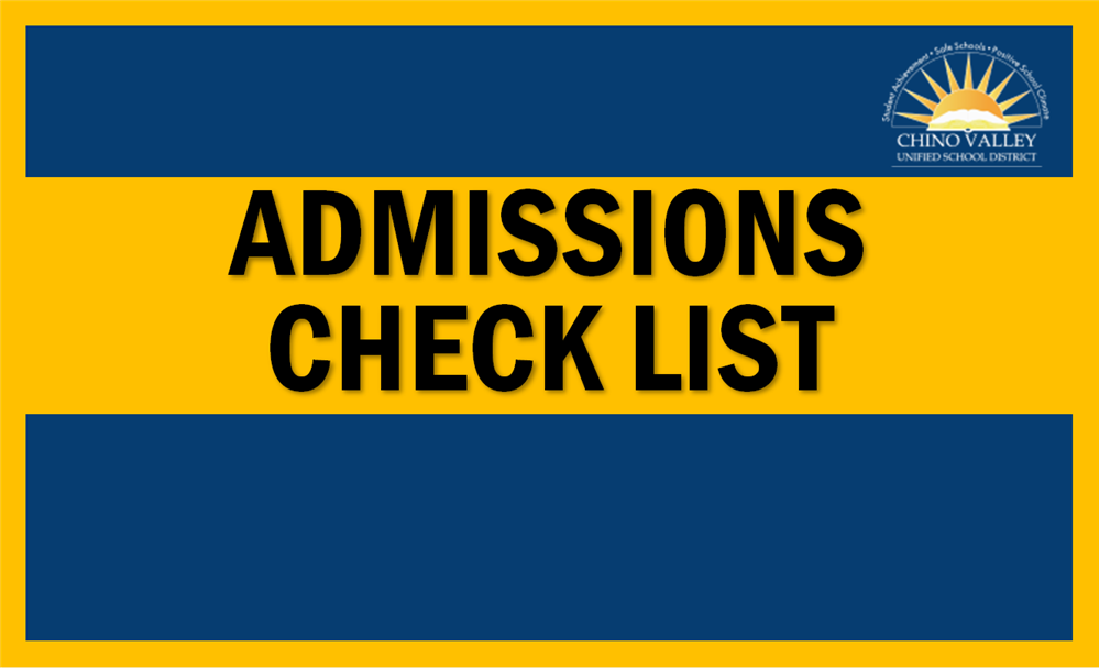  Admissions Check List